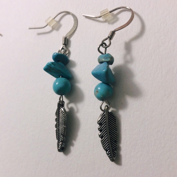 💕2 Pair💕 Sterling Silver Feather Dangle Earrings - Picture 6 of 7